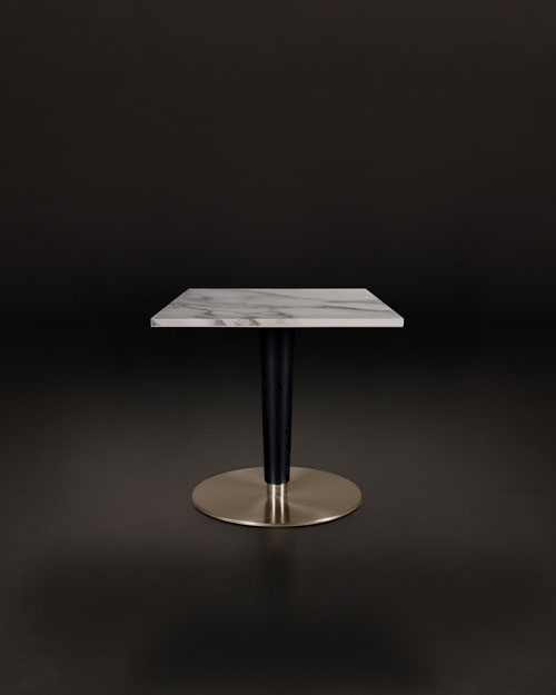 Atlanta Dining Table features an marble top