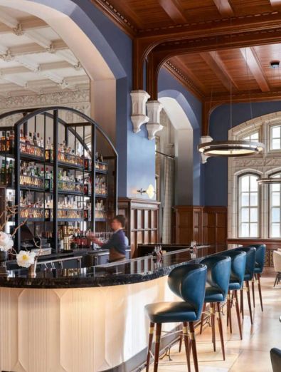 Louis Bar Stools By Wood Tailors Club at Hotel Kansas, United States