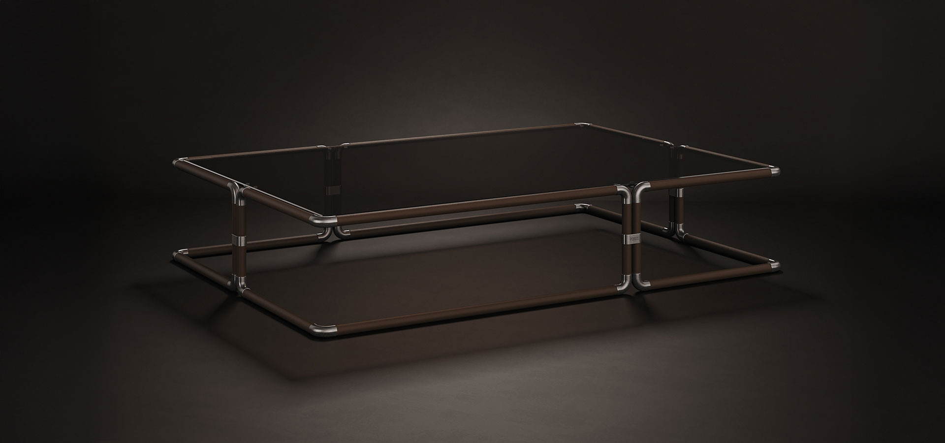 Dickson Center Table with leather details