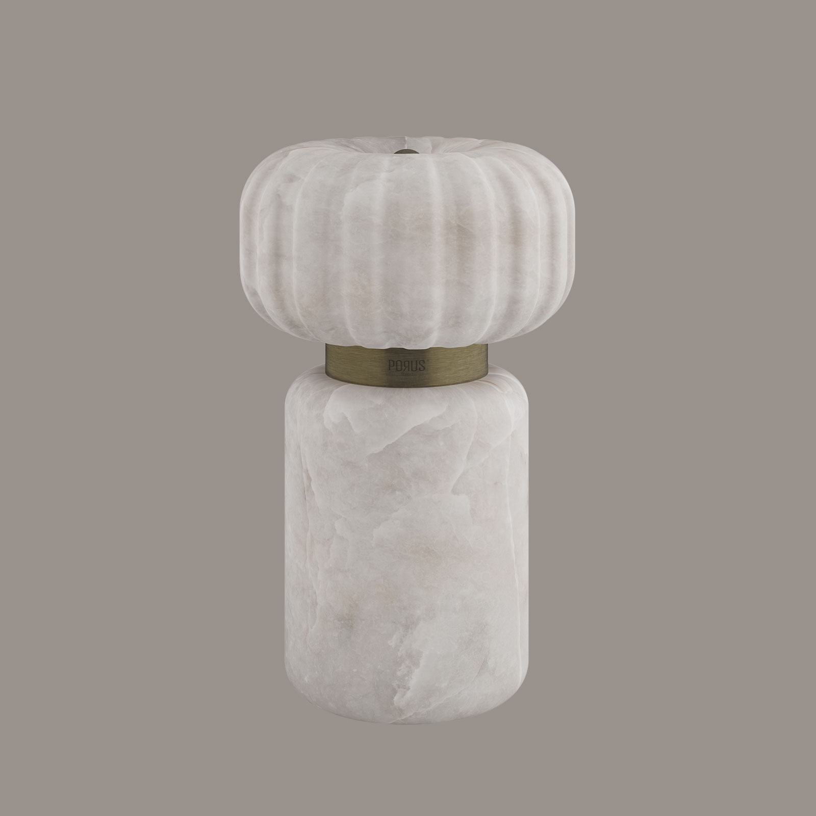The round alabaster Hampshire Table Lamp The round alabaster Hampshire Table Lamp