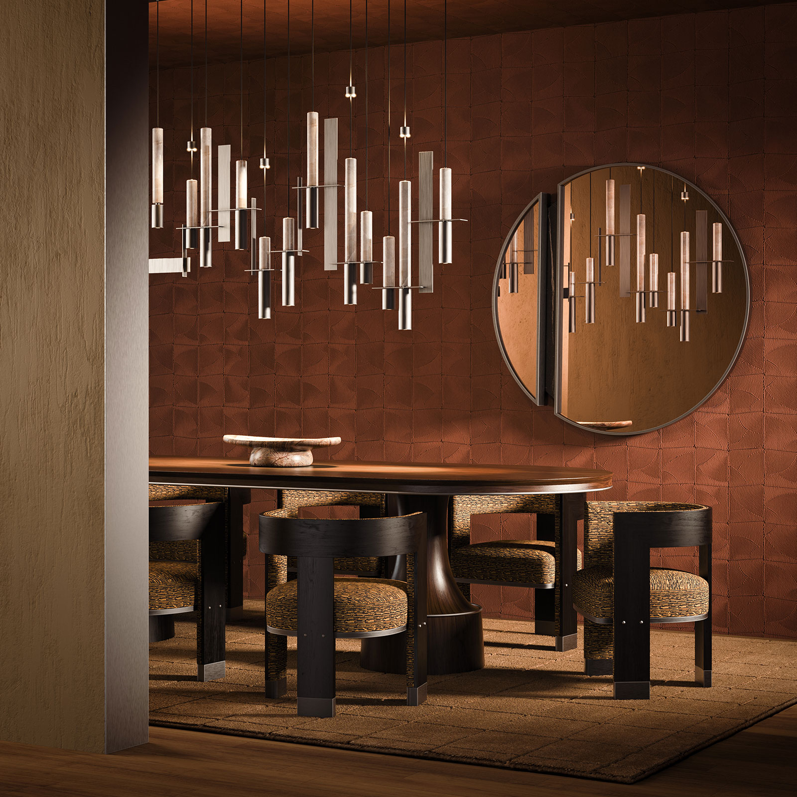 Alaska Mirror in dining room set with Brooklyn dining chair Alaska Mirror in dining room set with Brooklyn dining chair