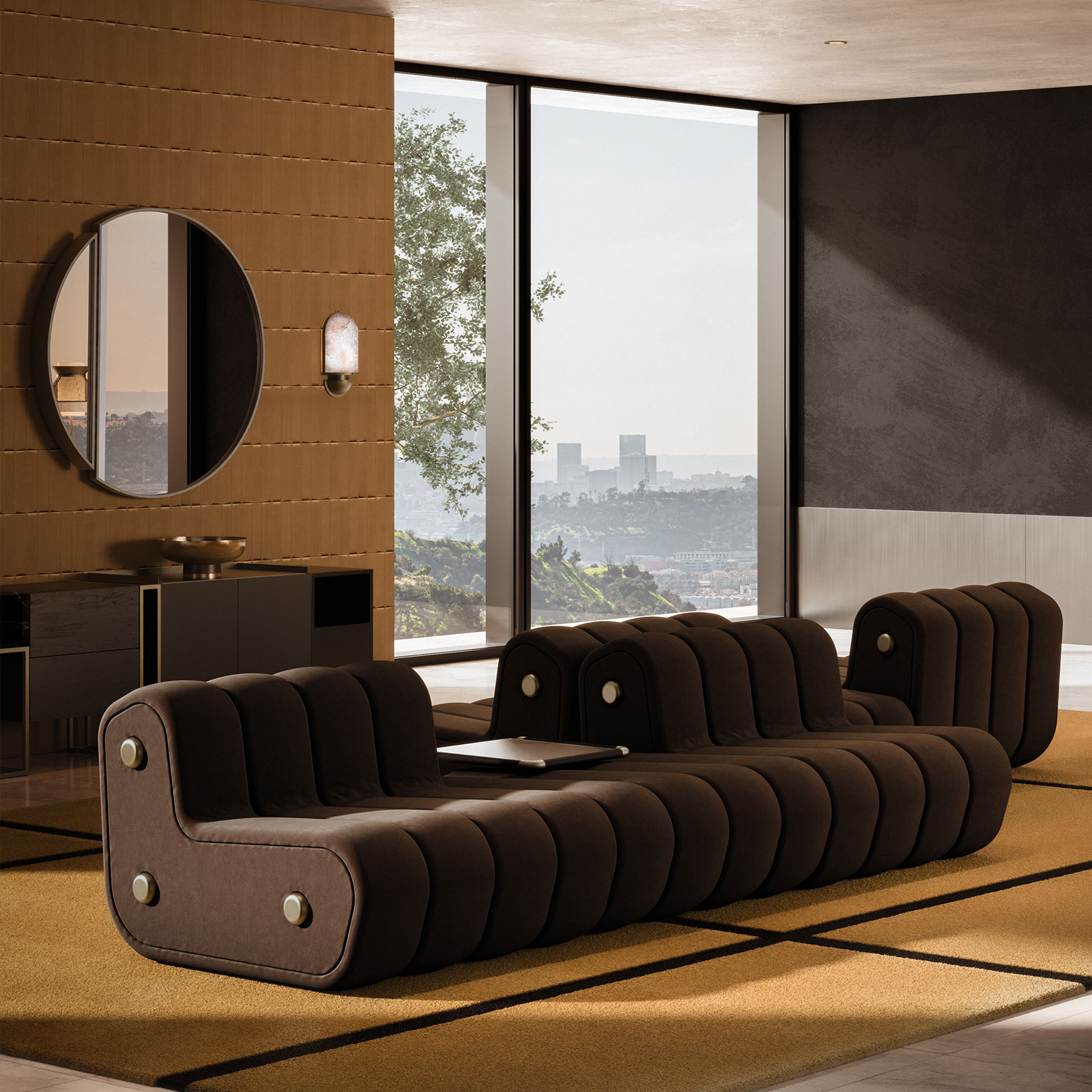 Alaska Mirror Alaska Mirror in living room set with Dakota Sofa