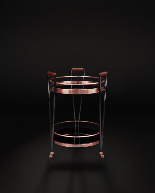 Crossroads Bar Cart by Porus Studio