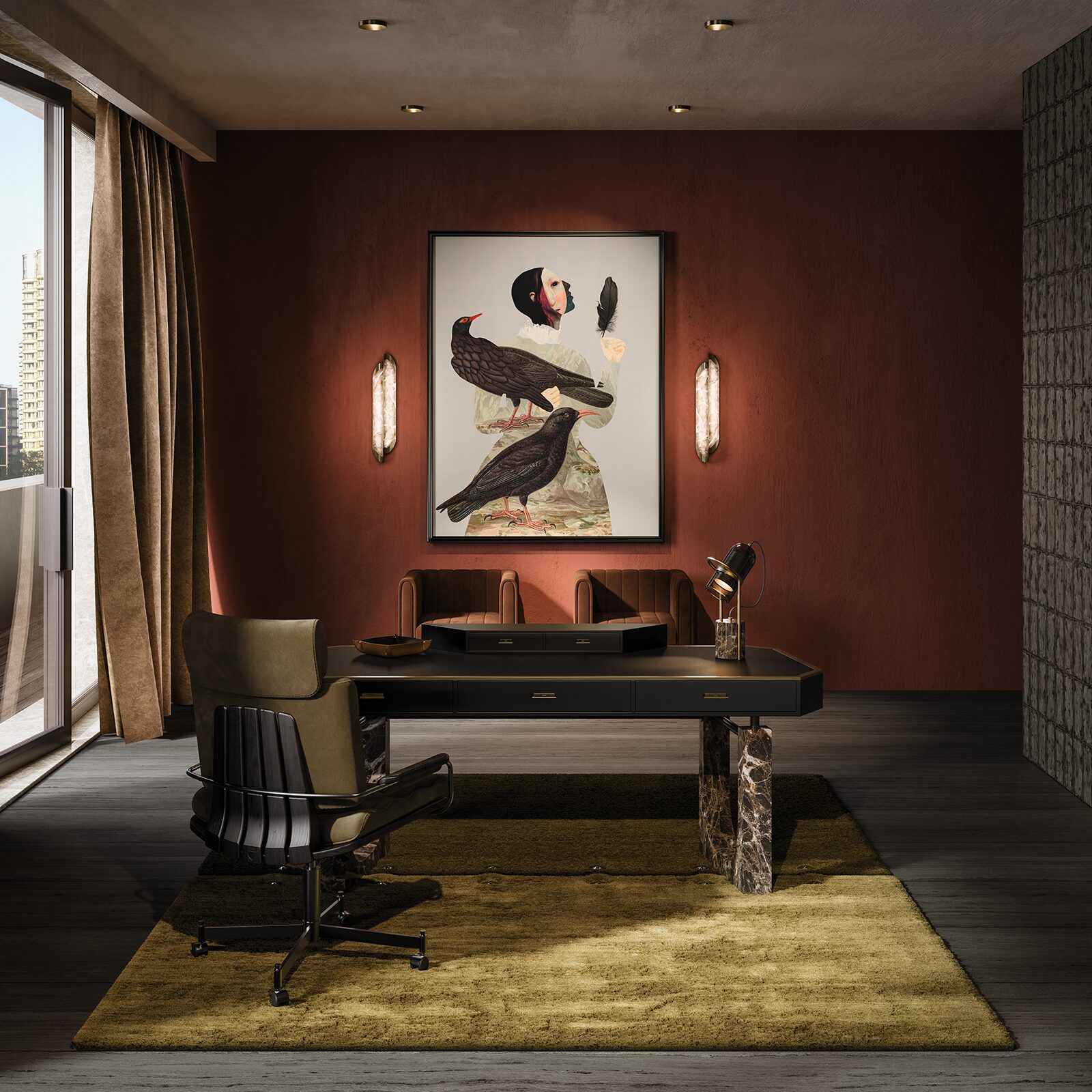 Lincoln Desk with Thomas Office Chairs Lincoln Desk with Thomas Office Chairs