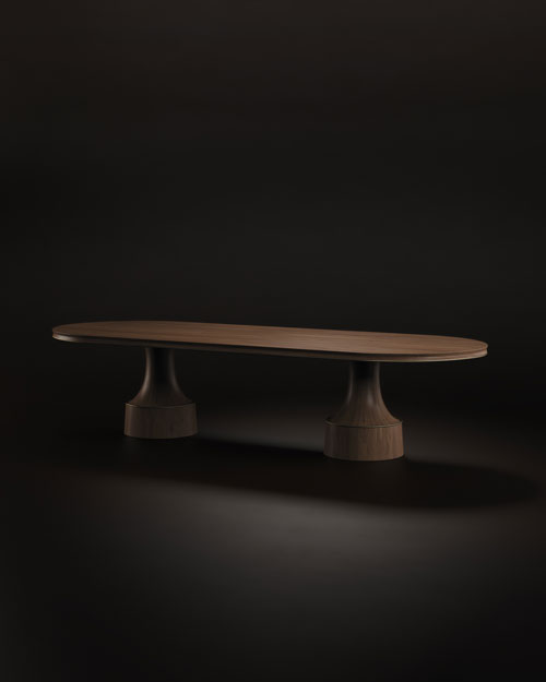 Buck Oval Dining Table by Porus Studio