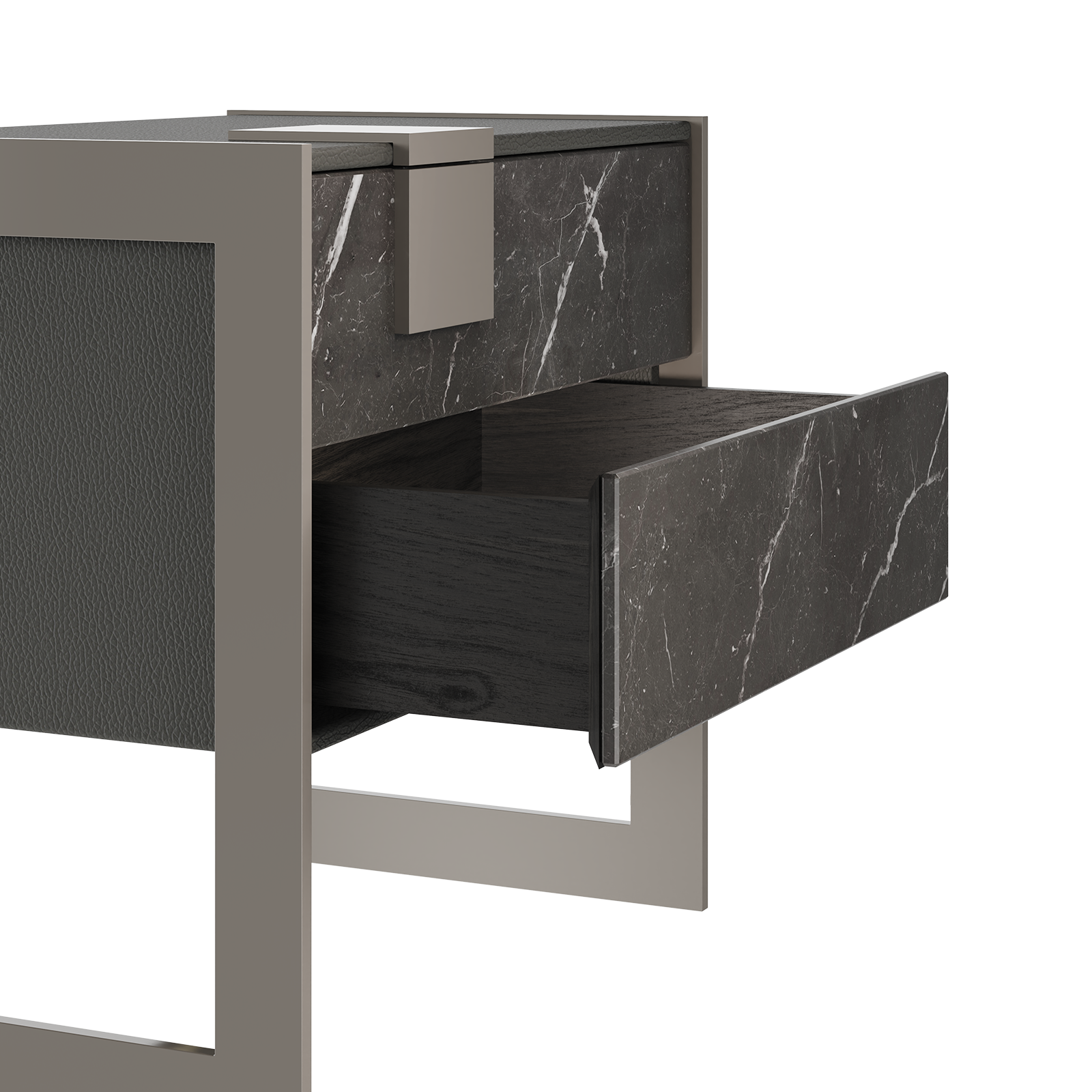 Coloma Bedside Table drawers side detail Coloma Bedside Table drawers side detail